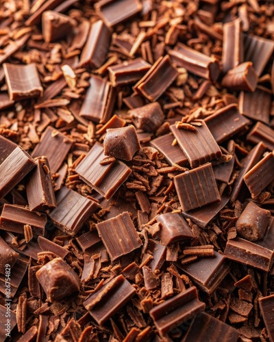 Delicious Milk Chocolate Shavings in a Close-Up View