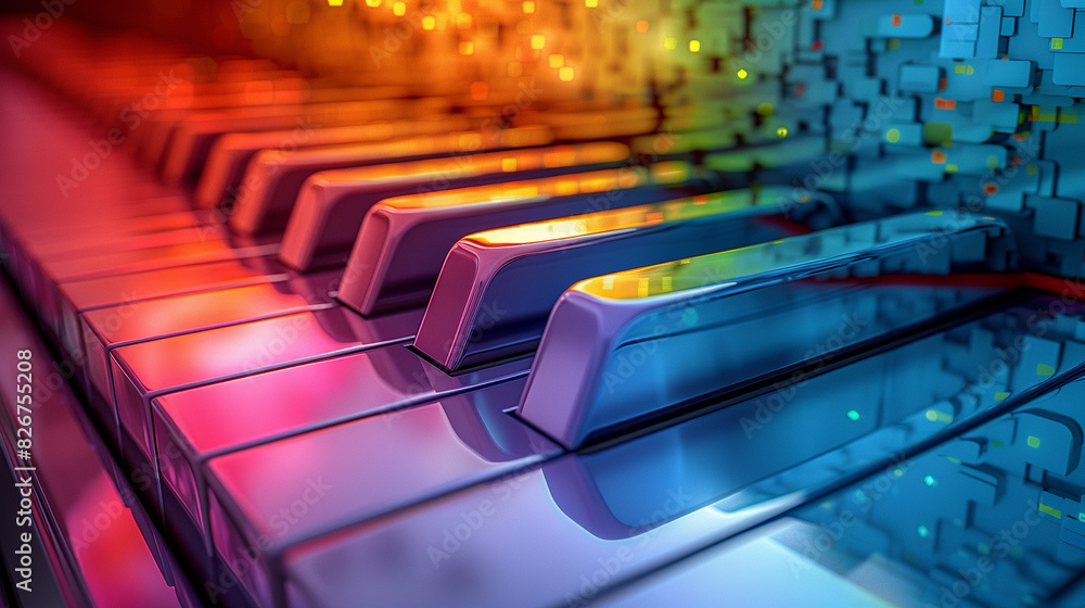 A trending image showcases an abstract geometric representation of a piano A trending image showcases an abstract geometric representation of a piano