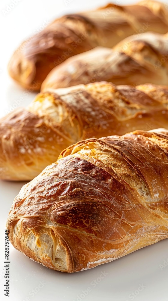 Close Up of Two Croissants on White Surface