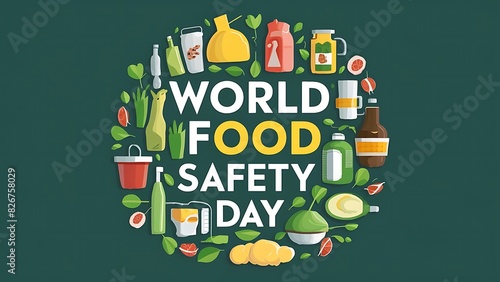 world Food Safety day (Illustration-typography)