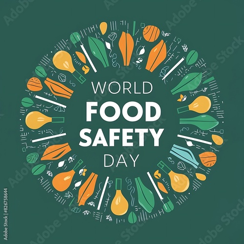 world Food Safety day (Illustration-typography)