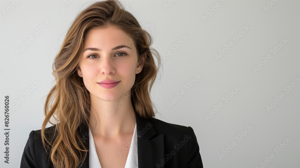 Fototapeta premium Confident Young Businesswoman Portrait in White Isolation