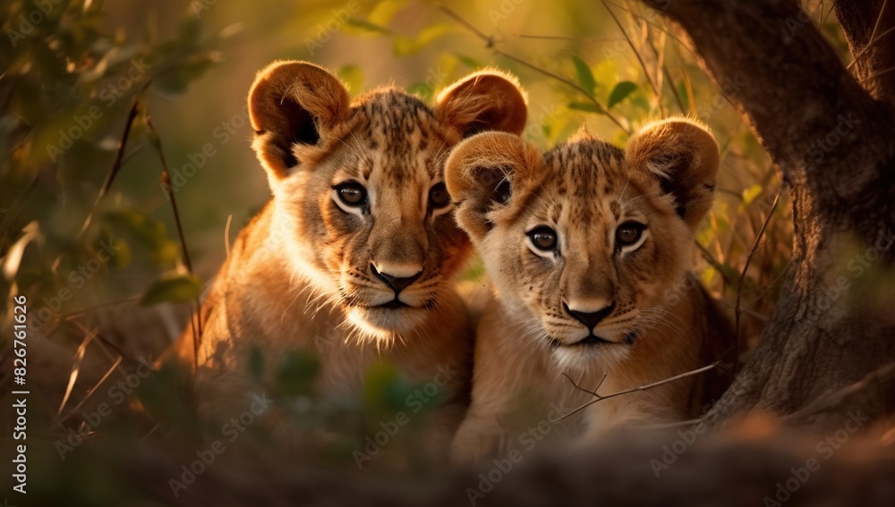 portrait of a lion cub