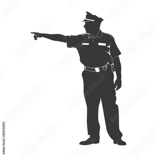 Silhouette taxi driver in action full body black color only