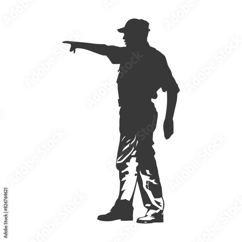 Silhouette taxi driver in action full body black color only