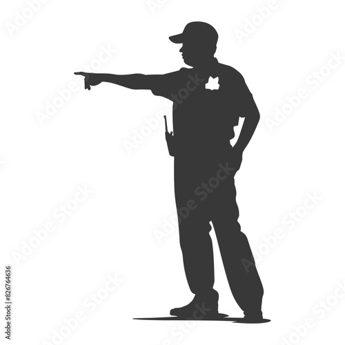 Silhouette taxi driver in action full body black color only