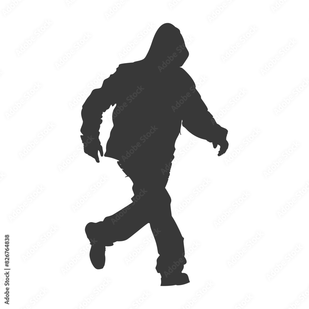 Silhouette thief in action full body black color only Silhouette thief in action full body black color only