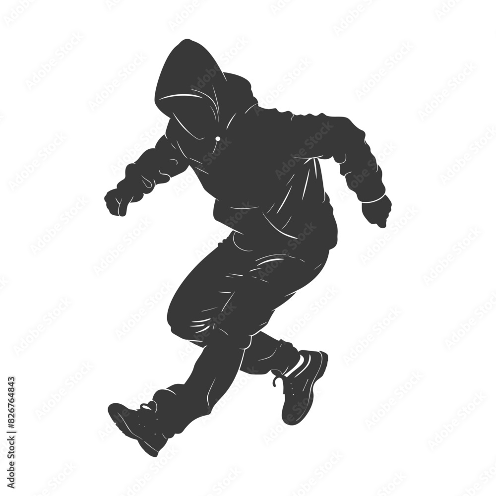 Silhouette thief in action full body black color only Silhouette thief in action full body black color only