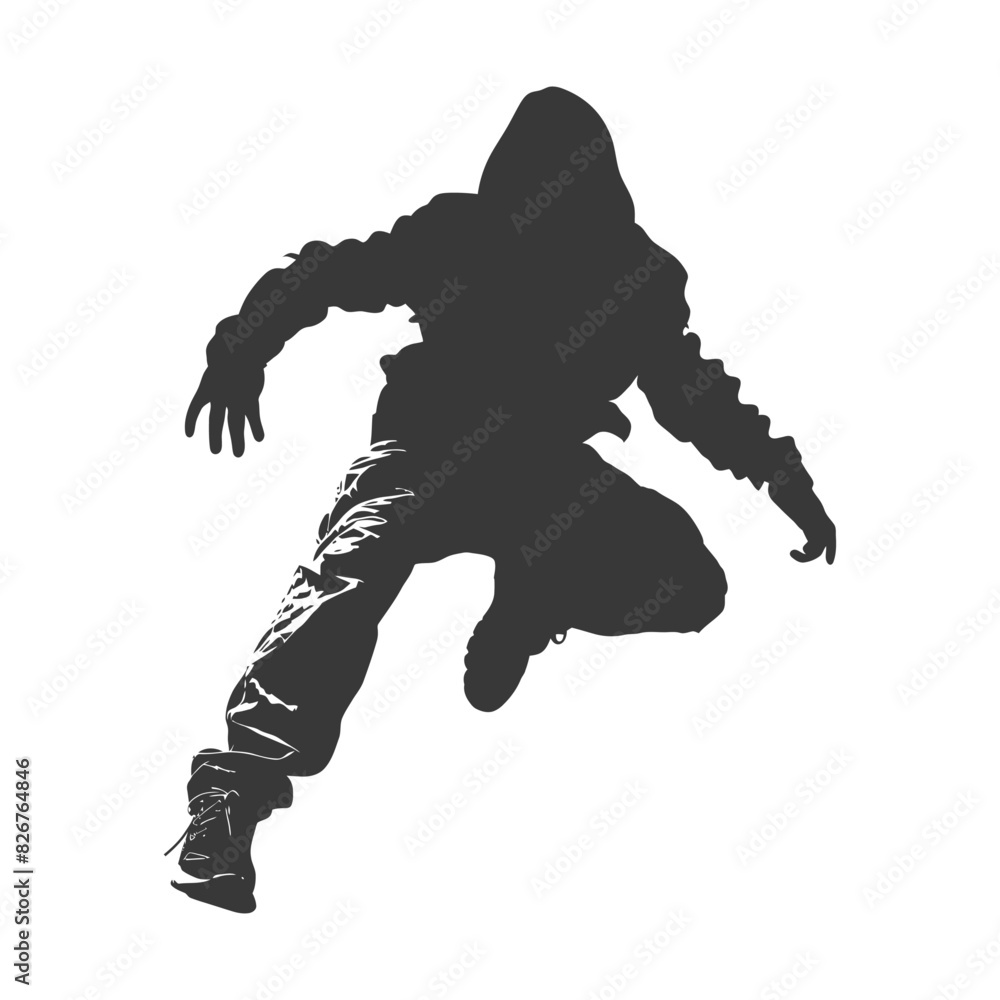 Silhouette thief in action full body black color only Silhouette thief in action full body black color only