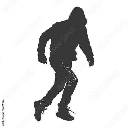 Silhouette thief in action full body black color only