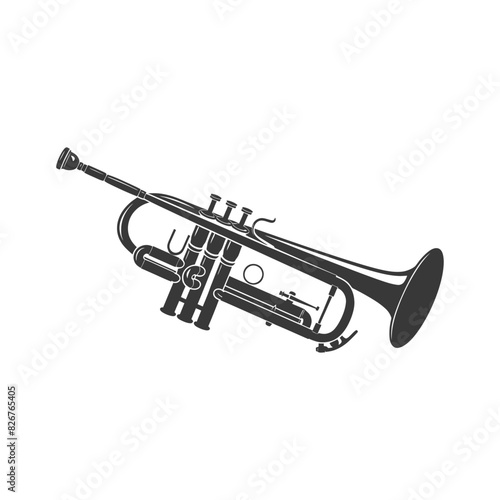 Silhouette trumpet black color only