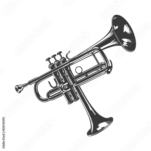 Silhouette trumpet black color only