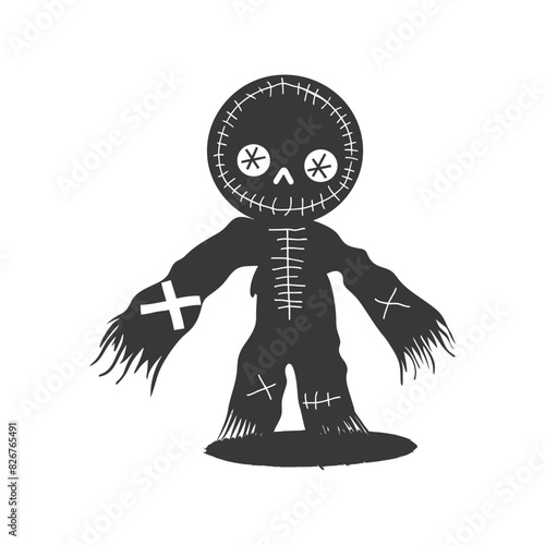 Silhouette voodoo doll black color only