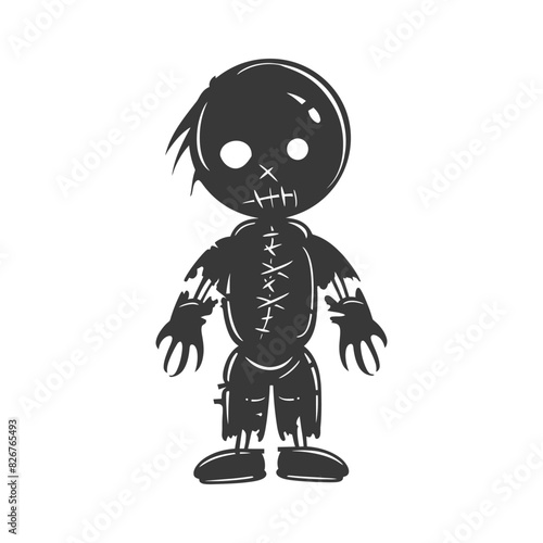 Silhouette voodoo doll black color only