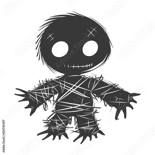 Silhouette voodoo doll black color only