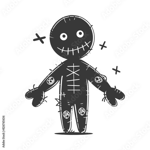 Silhouette voodoo doll black color only