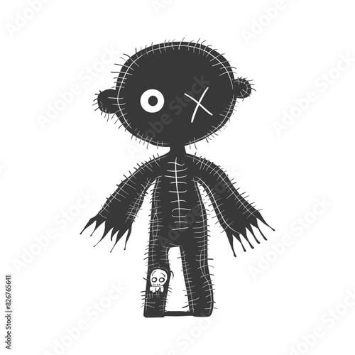 Silhouette voodoo doll black color only