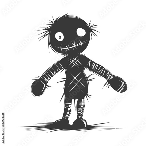 Silhouette voodoo doll black color only