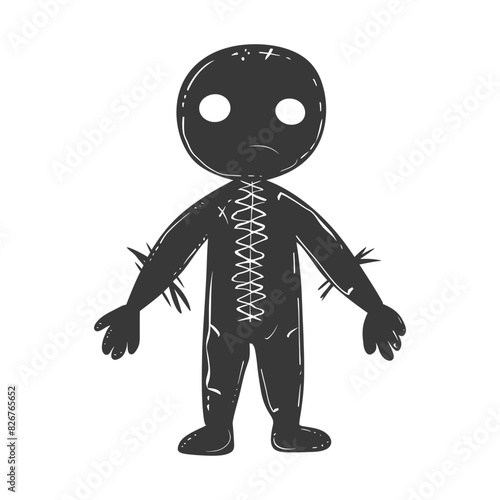 Silhouette voodoo doll black color only