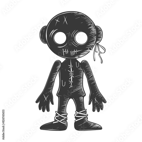 Silhouette voodoo doll black color only