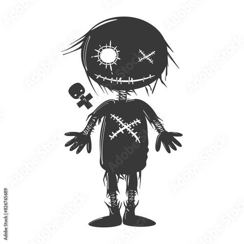 Silhouette voodoo doll black color only