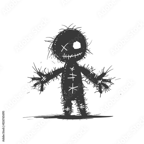 Silhouette voodoo doll black color only