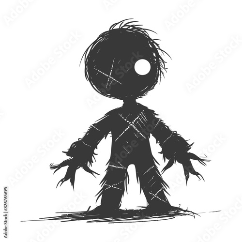 Silhouette voodoo doll black color only
