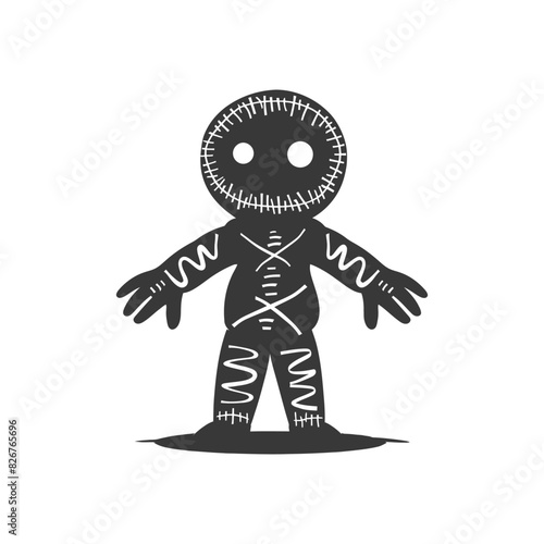 Silhouette voodoo doll black color only