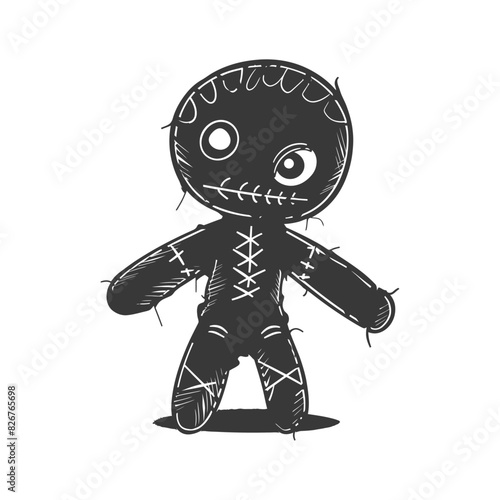 Silhouette voodoo doll black color only