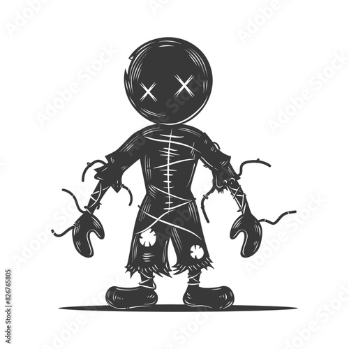 Silhouette voodoo doll black color only