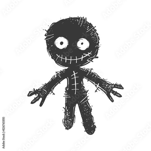 Silhouette voodoo doll black color only