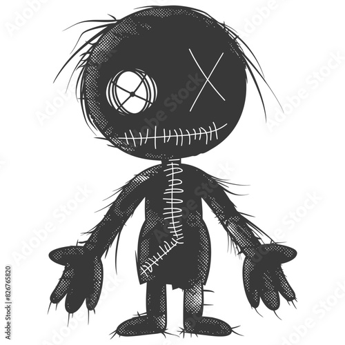 Silhouette voodoo doll black color only