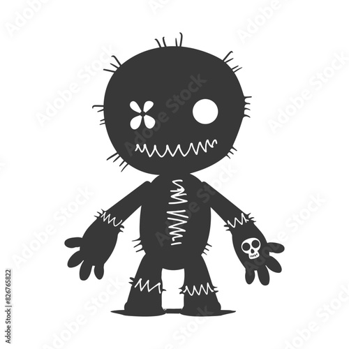 Silhouette voodoo doll black color only