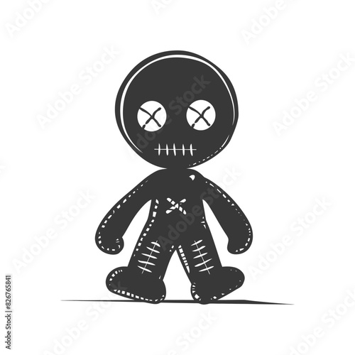 Silhouette voodoo doll black color only