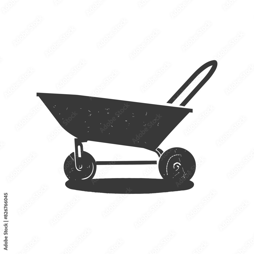 Silhouette wheelbarrow black color only Silhouette wheelbarrow black color only