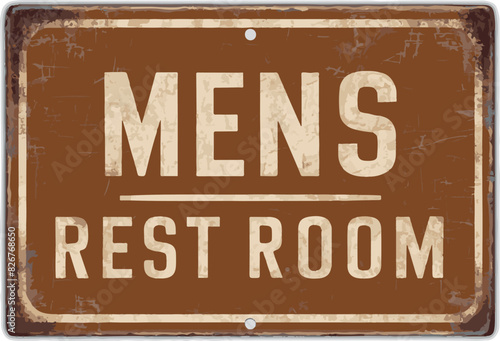 Mens Rest Room Vintage Sign Vector