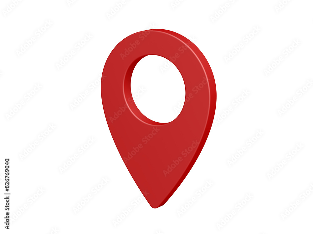 Red map pointer. Isolated. Location pin. Map marker. 3d illustration. Red map pointer. Isolated. Location pin. Map marker. 3d illustration.