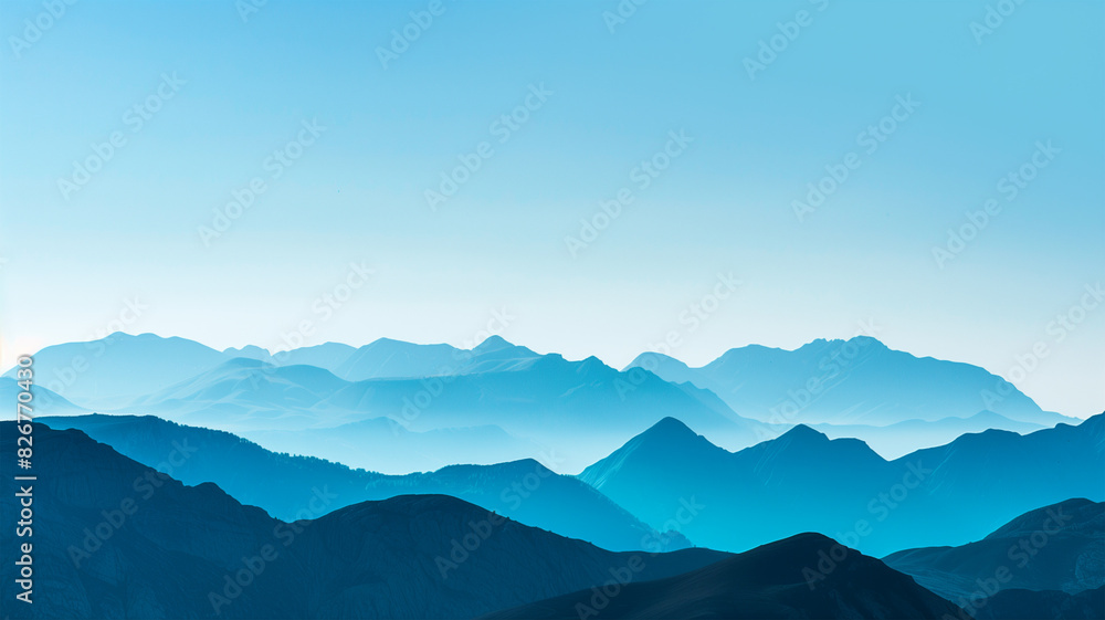 Obraz premium 山と透き通った青空