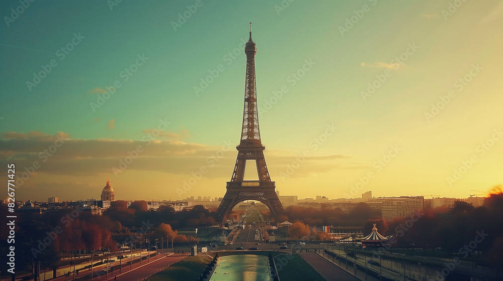 Fototapeta premium France Travel: Paris Eiffel Tower Landmark Exploration