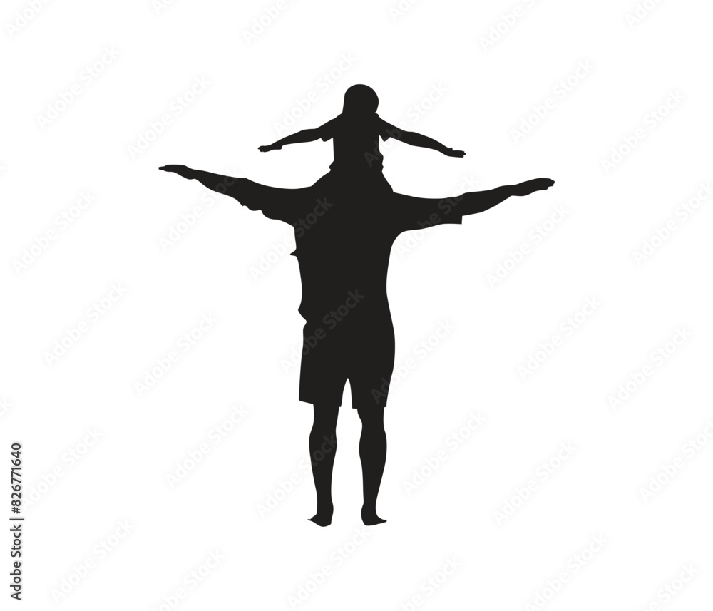 vector silhouette of a man holding a baby hands vector silhouette of a man holding a baby hands
