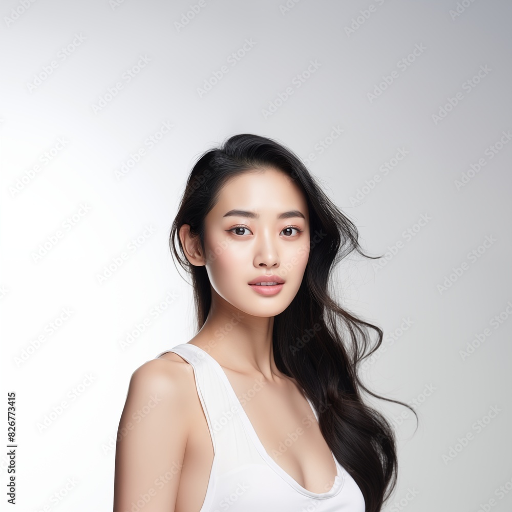 Beauty face Asain bright white background Beauty face Asain bright white background