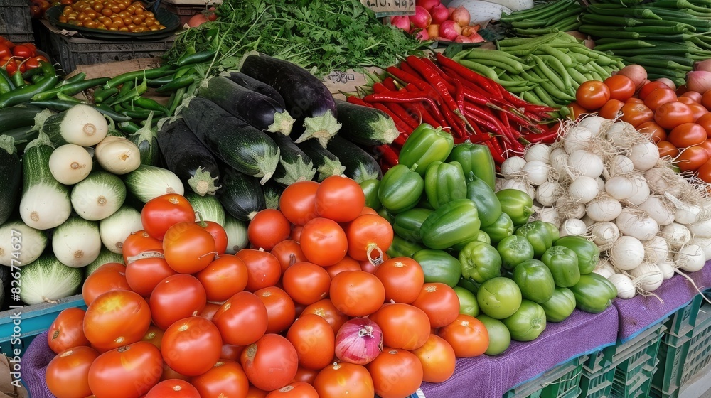 Variety of vegetables on show Variety of vegetables on show