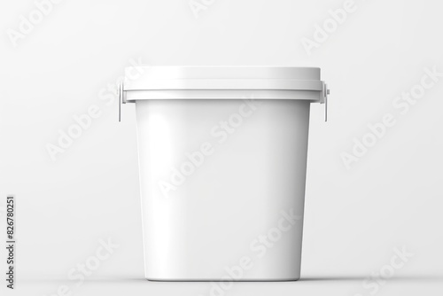 Blank white metal paint can mockup isolated. A Tin of Paint, Mockup. Glossy paint can mockup template for branding and mock up. 3d illustration. © John Martin