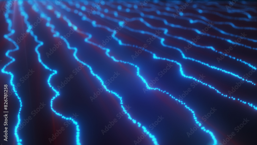 Blue energetic lines in 4k, lines with light ray and particle Blue energetic lines in 4k, lines with light ray and particle