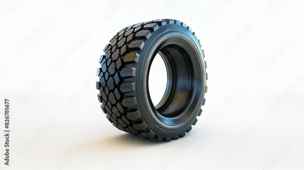 Heavy duty truck tire for transport industry on white background Heavy duty truck tire for transport industry on white background
