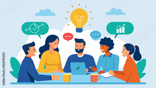 Through interactive group discussions attendees learn about the concept of a growth mindset and how it can help them overcome challenges and achieve. Vector illustration