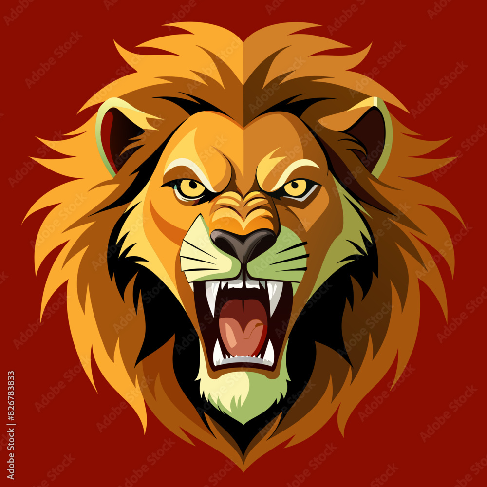 lion head vector silhouette illustration