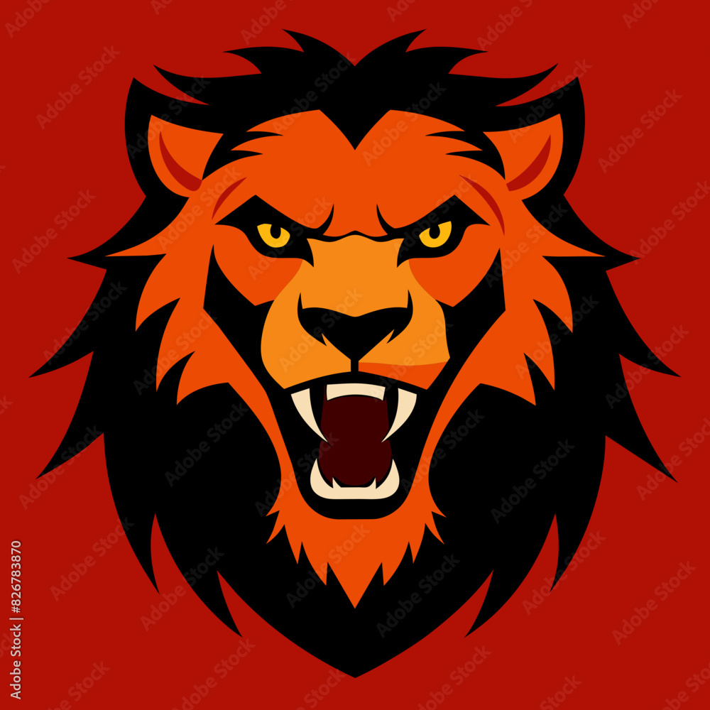 lion head vector silhouette illustration