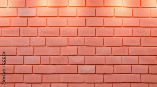 Seamless Coral Brick Wall Texture For Background And Design Purposes. Generative AI