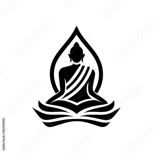 buddhist logo vector silhouette illustration